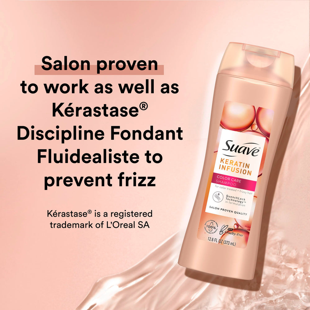 Shampoo stream demonstrates easy distribution for smooth cleansing by Suave