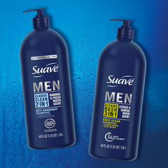 Suave Men bamboo scent label communicates refreshing daily use.