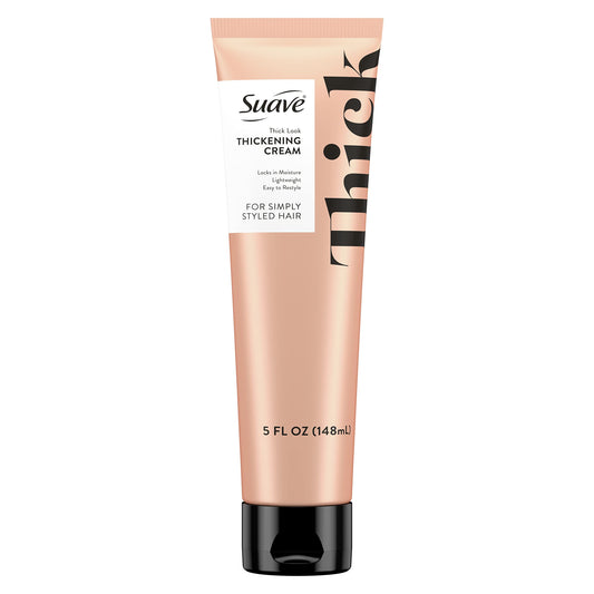 Suave Simply Styled thickening cream bottle ready for quick fuller styling