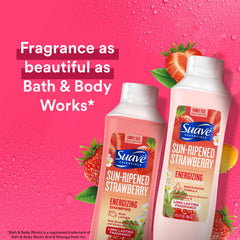Suave Sun-Ripened Strawberry conditioner bottle for smoother, softer hair