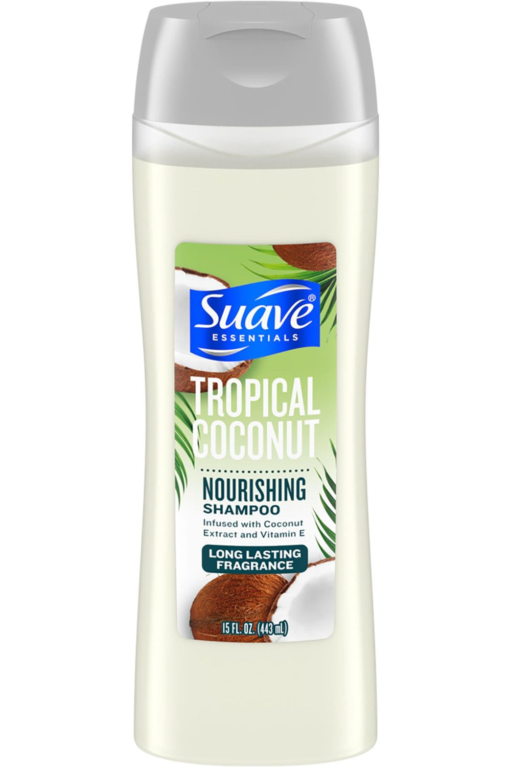 Suave Tropical Coconut Shampoo 6-pack bottle front, gentle cleanse with moisture
