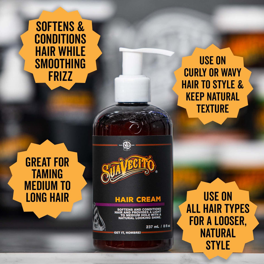 Suavecito Hair Cream for curly or wavy hair preserves natural texture.