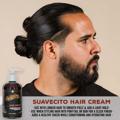 Suavecito Hair Cream Light Hold keeps styles flexible and touchable.