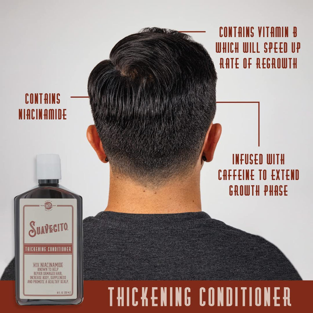Suavecito label closeup notes key ingredients and usage directions.