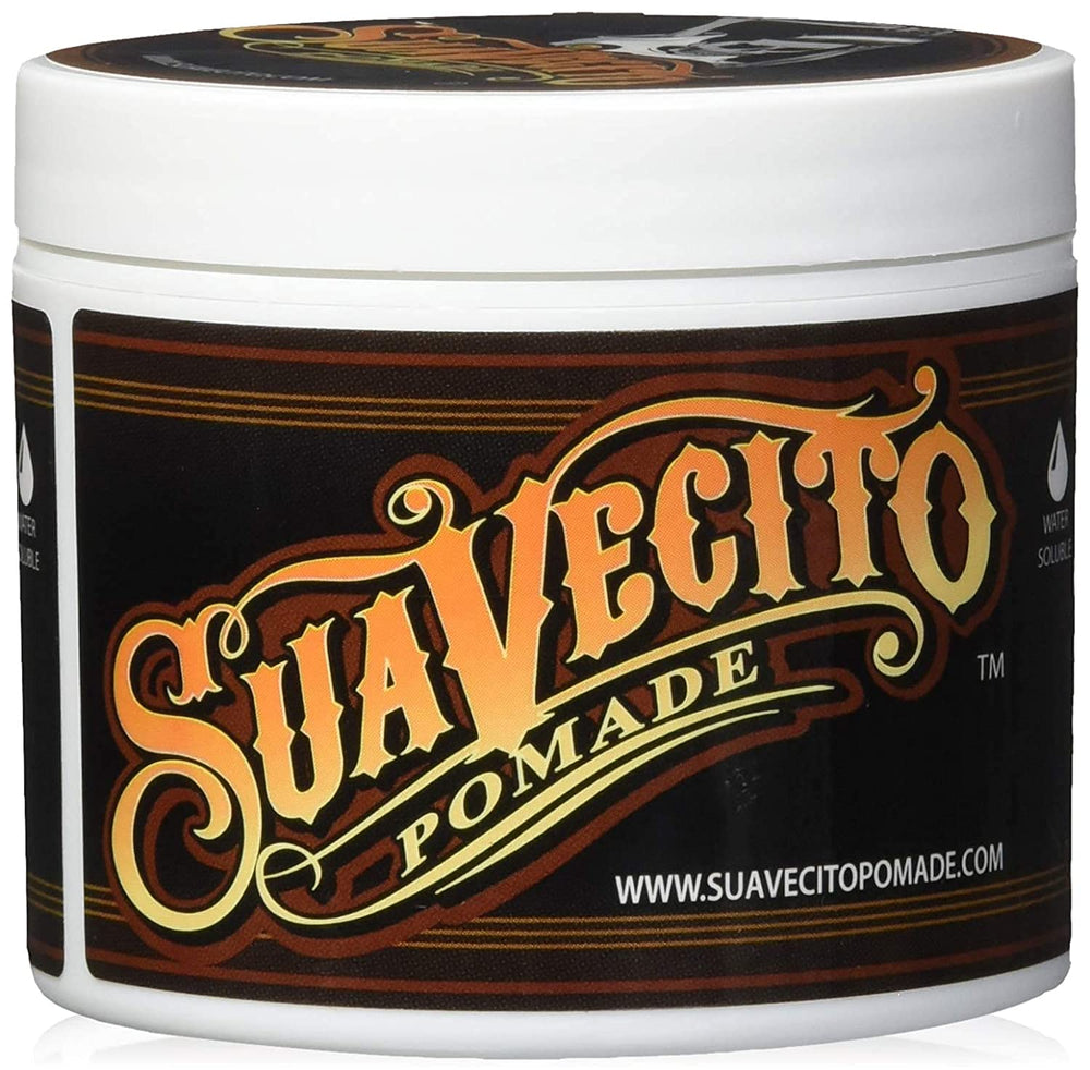 Suavecito Original Hold tin front view showing medium hold for all-day style.