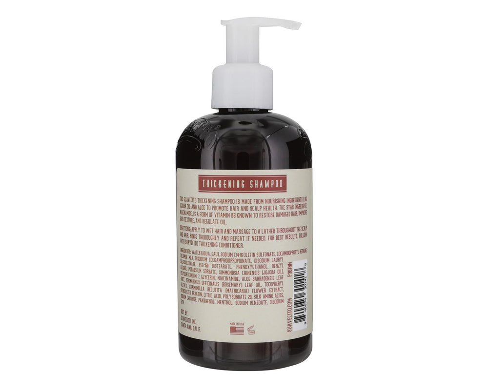 Suavecito panthenol ingredient close-up emphasizes moisture and manageable hair texture.