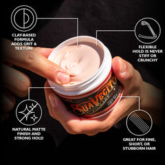 Suavecito Pomade Firme Clay application from ends to roots