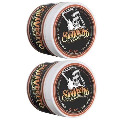 Suavecito Pomade Firme Clay jar closeup highlights thick texture