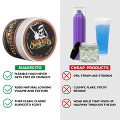 Styling with Suavecito Pomade Firme Clay creates matte, natural texture
