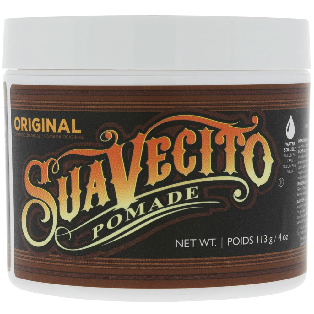 Water wash-out demonstration of Suavecito Original Pomade after use.