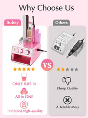 Subay Nail Drill All-in-One Kit provides comprehensive nail art options in one tool.