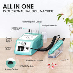 SUBAY nail drill body showing six-hole bit interface for stable use.