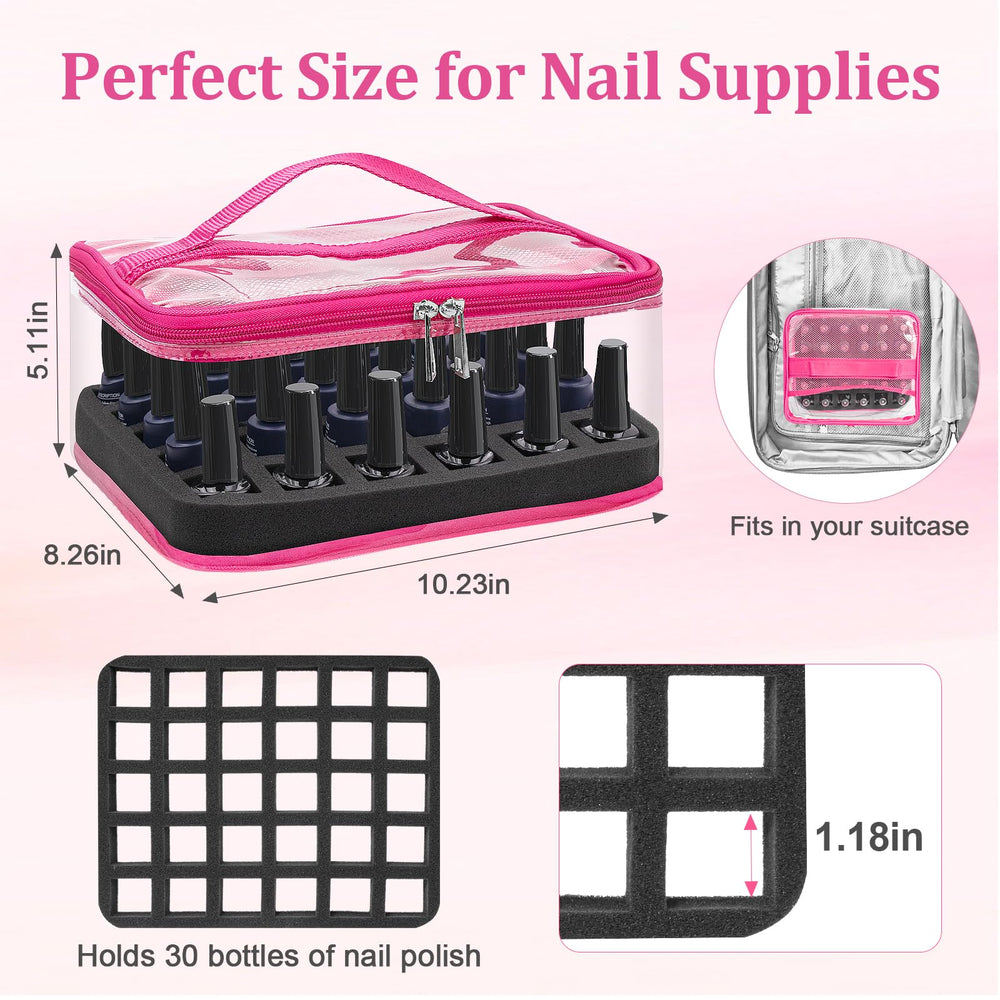 SUBAY nail polish travel bag in PVC protects bottles during transit and storage