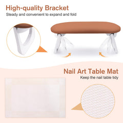 SUBAY nail arm rest paired with table mat to stabilize workstation.