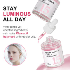 SUDAJI TXA Niacinamide serum delivers hydration with hyaluronic acid for daily comfort.