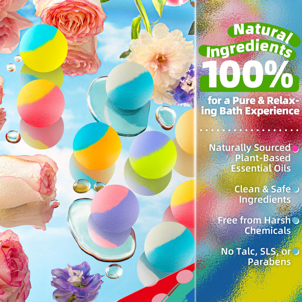 SudsyRoar 64-pack bath bombs individually wrapped for freshness and gifting