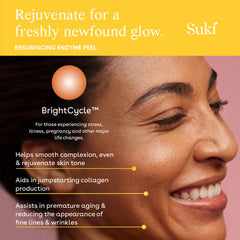 Thin layer of Suki Resurfacing Enzyme Peel applied for mild masking effect