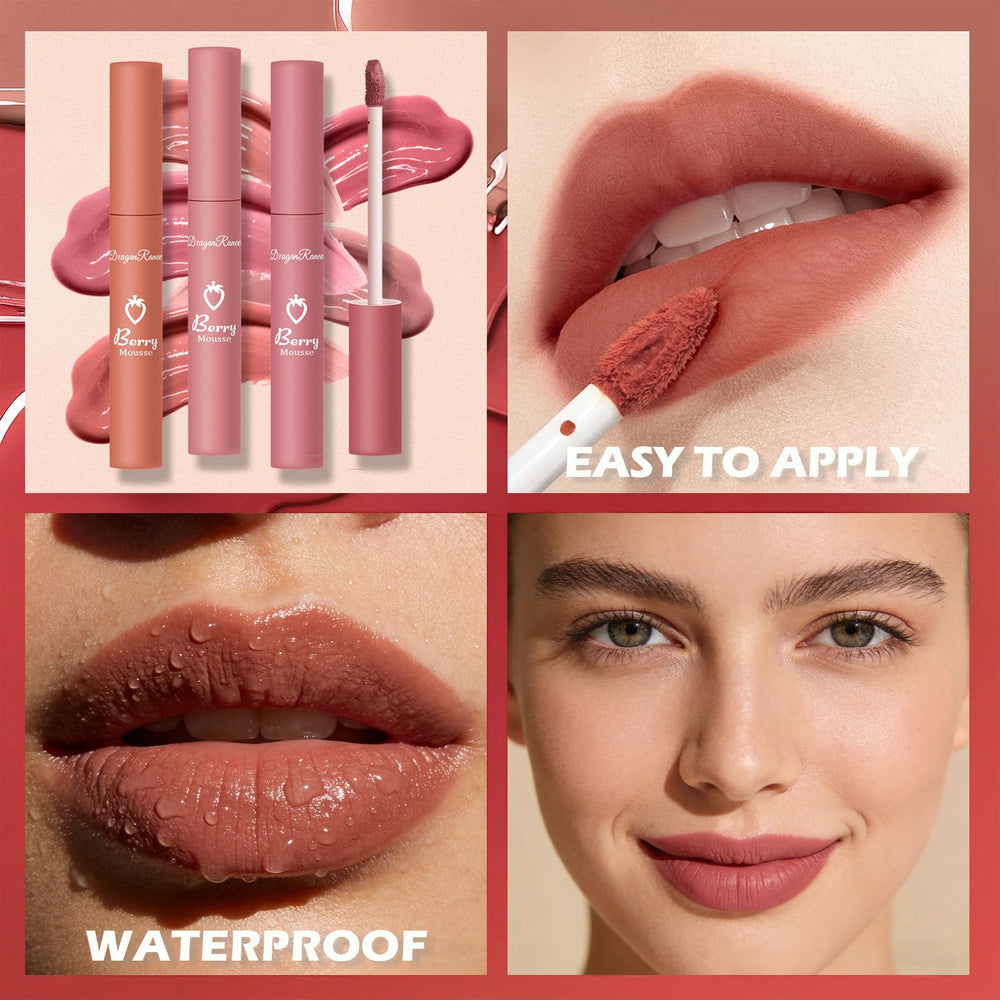 Sulily Pcs long-wear red lip color on model's smile.