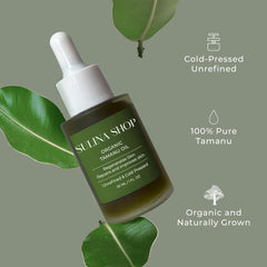Sulina Tamanu Oil label and bottle highlighting natural, cruelty-free skincare.