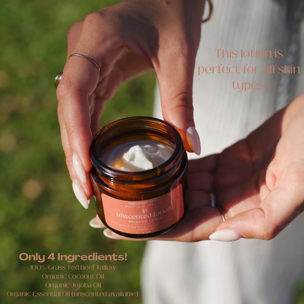 Sumerian Skin organic ingredients panel highlights natural and grass-fed beef tallow benefits
