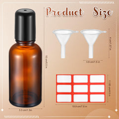 Sumind amber roller bottle set with funnels simplifies filling.