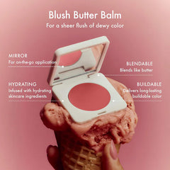 Summer Fridays Blush Butter Balm swirls into skin for a dewy flush.
