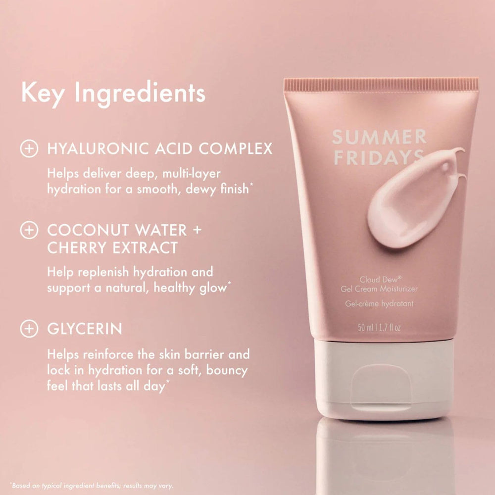 Close-up of Cloud Dew hydration texture showing skin plumpness and moisture balance