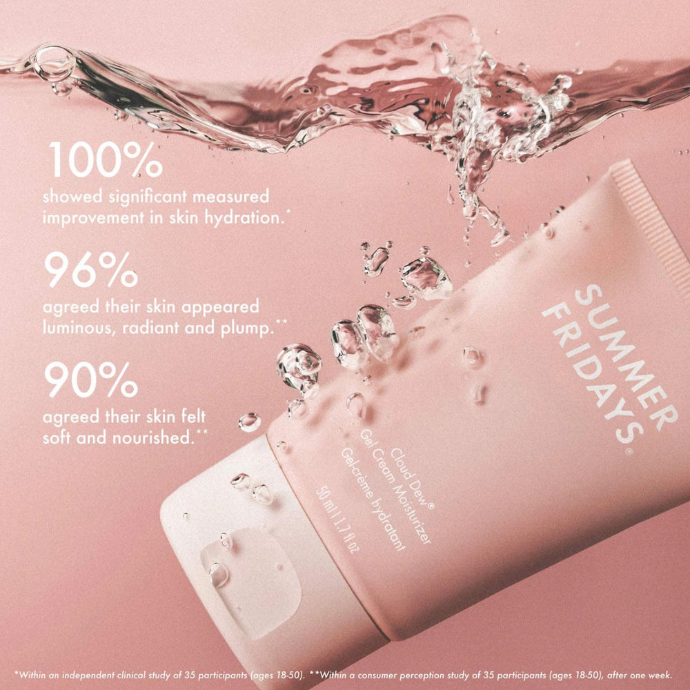Summer Fridays Cloud Dew Gel Cream layered under SPF for daytime routine