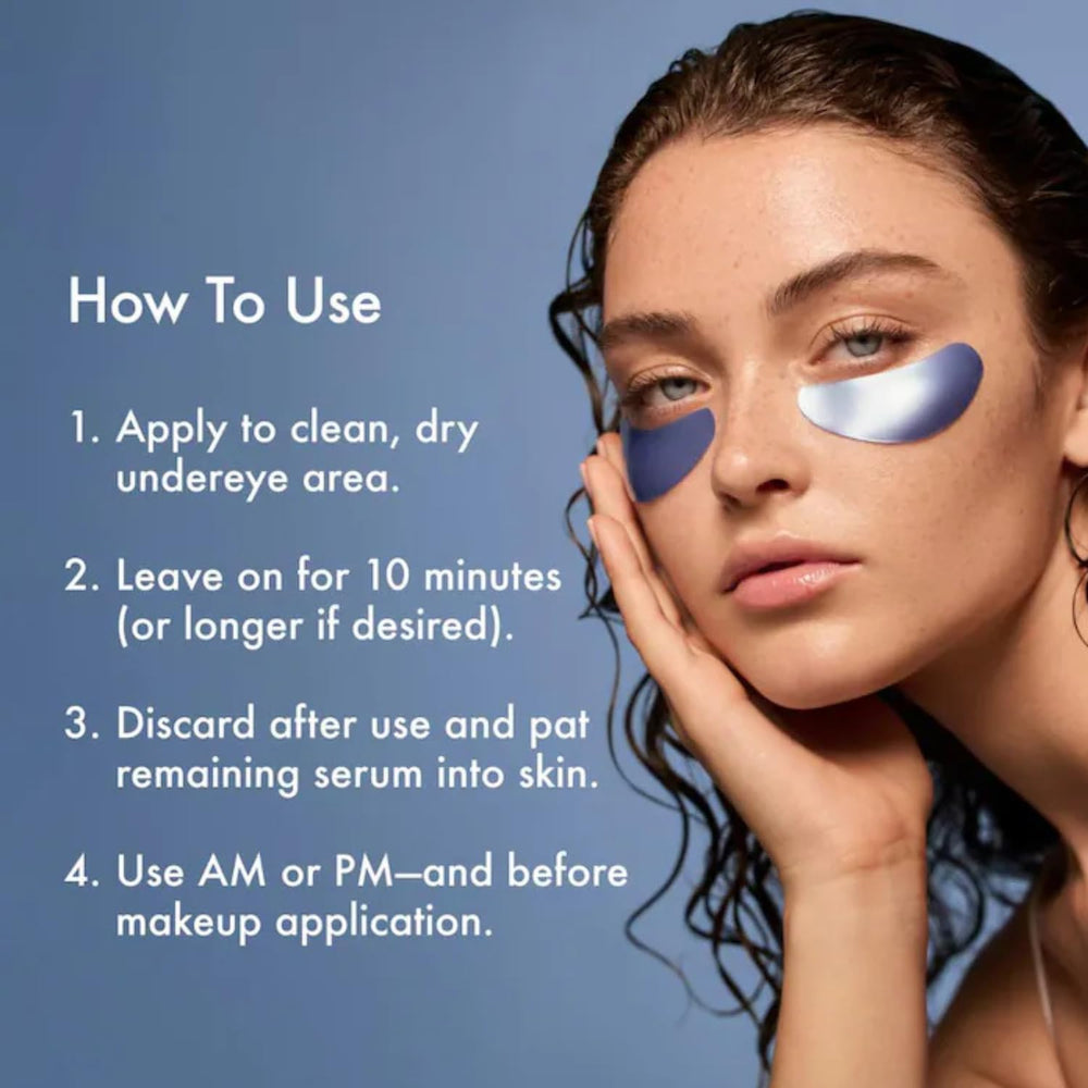 Summer Fridays Jet Lag Under Eye Patches hydrate and stimulate skin with peptides for a smoother base.