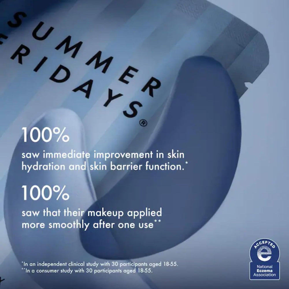 Summer Fridays Jet Lag patches sit gently on clean skin, delivering serum evenly.