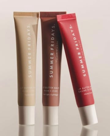 Summer Fridays Lip Butter Balm Set Cherry packshot showing sheer red tint for hydrated lips