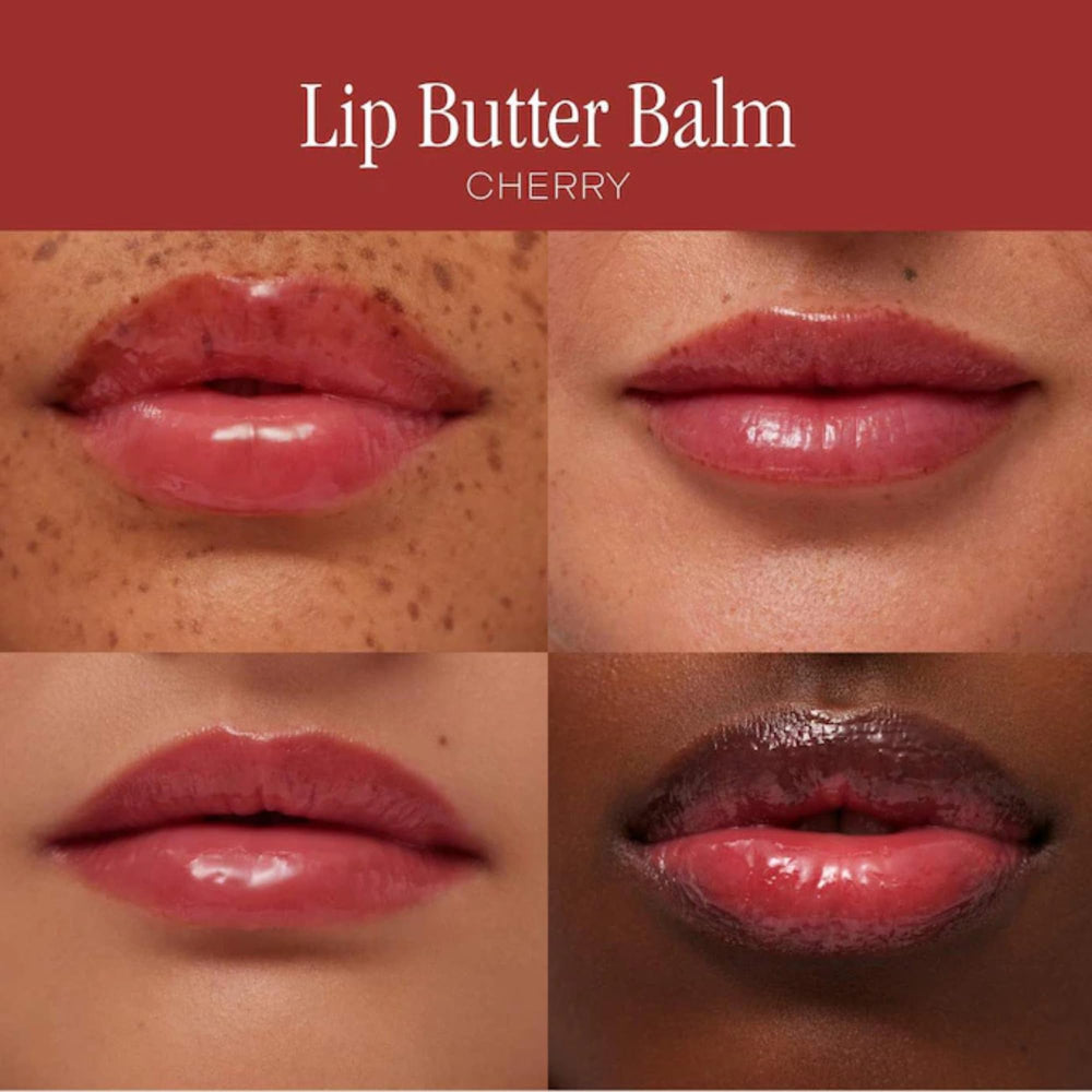 Summer Fridays lip butter texture closeup shows creamy, non-greasy glide.