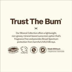 Vegan, cruelty-free Sun Bum symbol signals ethical skincare choice.