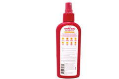Sun-In Tropical Breeze spray dispenser demonstrates easy application for quick, even coverage.