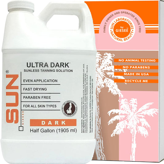 Sun Labs Ultra Dark spray tan bottle for a rich, sunless shade