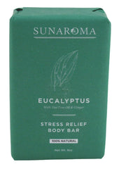 Sunaroma eucalyptus soap in hand highlighting portable 2-pack design