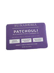 Sunaroma Patchouli Oil & Lavender Body Bar—soothing scent and skin nourishment.
