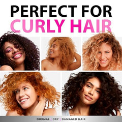 SUNATORIA Curly Hair Mask anti-frizz action highlighted in closeup.