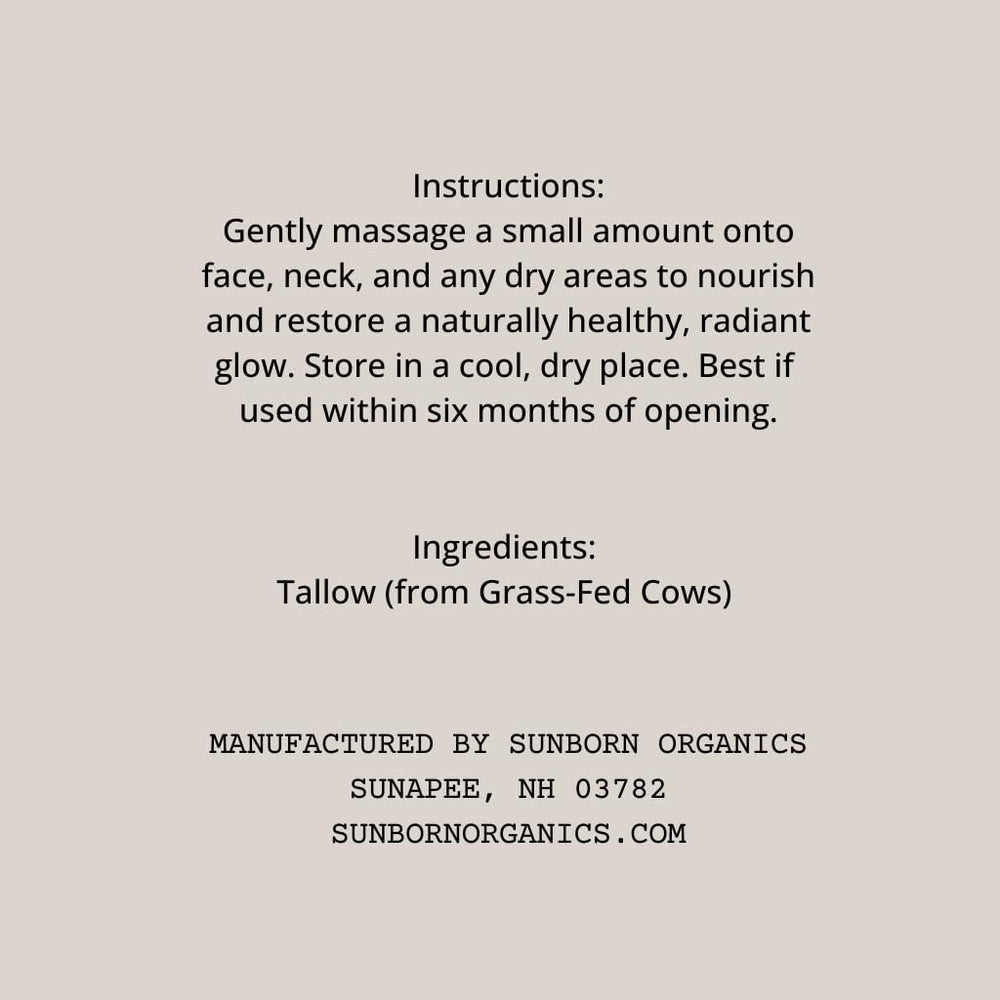 Sunborn Organics face and body use on dry areas demonstrates versatile daily care.