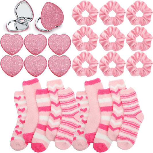 Suncalla velvet pink scrunchies: silky texture, gentle hold for everyday hairstyles.