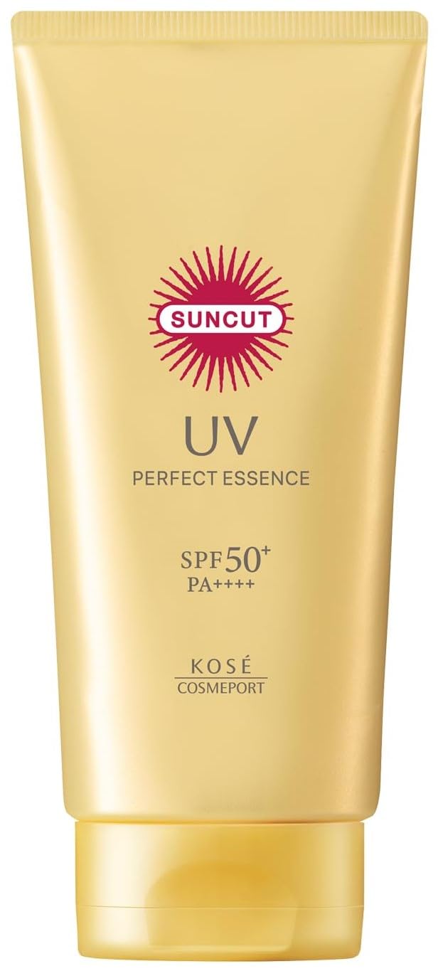 Suncut Perfect UV Essence on face during outdoor use for daily protection.