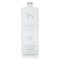 SunFX Clearcoat bottle front view showing bronzer-free tanning formula.
