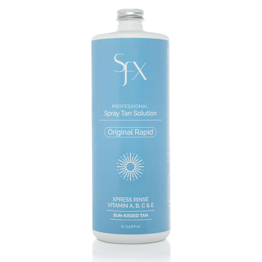 SunFX Rapid bottle pour demonstrates easy setup for a natural sun-kissed glow.