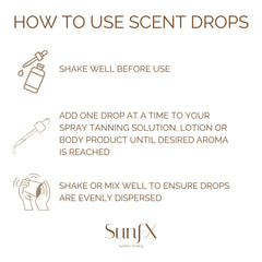 SunFX Scent Drops travel-size bottle easy to carry for on-the-go tanning.