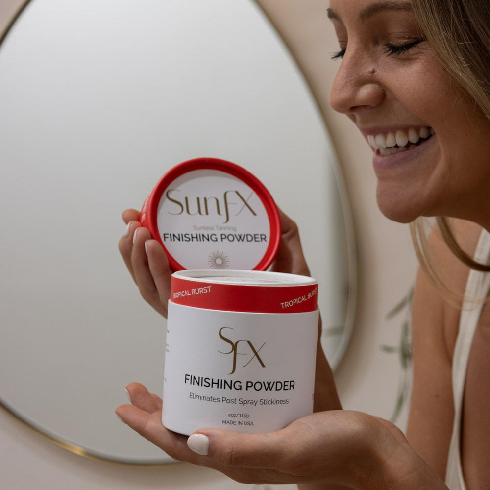 SunFX tropical-burst scent adds a pleasant aroma during use.