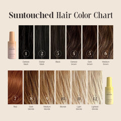 Before and after results with Suntouched lightener for brunette tones.