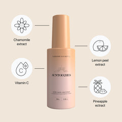 Suntouched Sun Hair Lightener in sunlight reveals gradual lighter brunette strands.