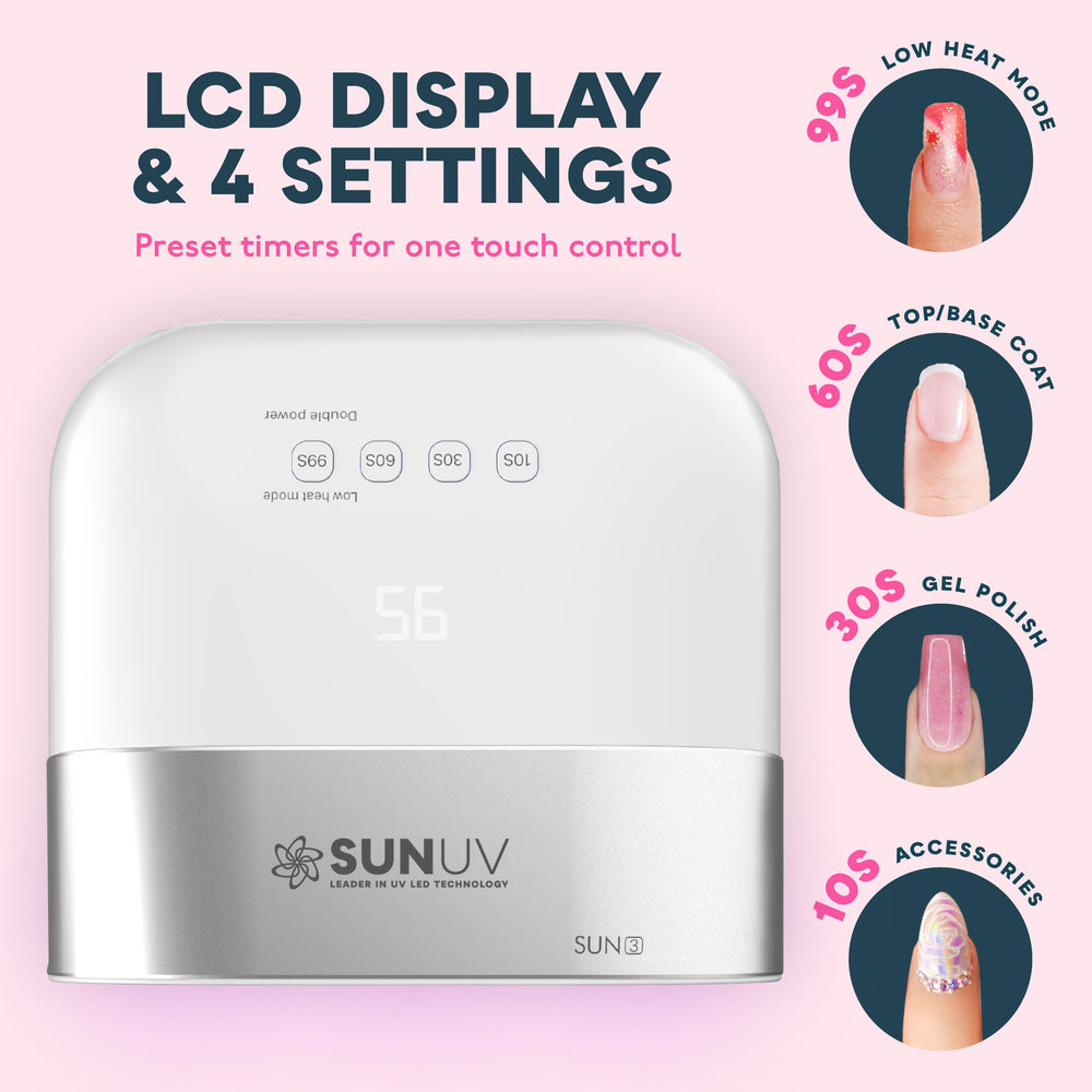 SUNUV SUN3 LED beads detail showing long-lasting 50,000 hour lifespan.