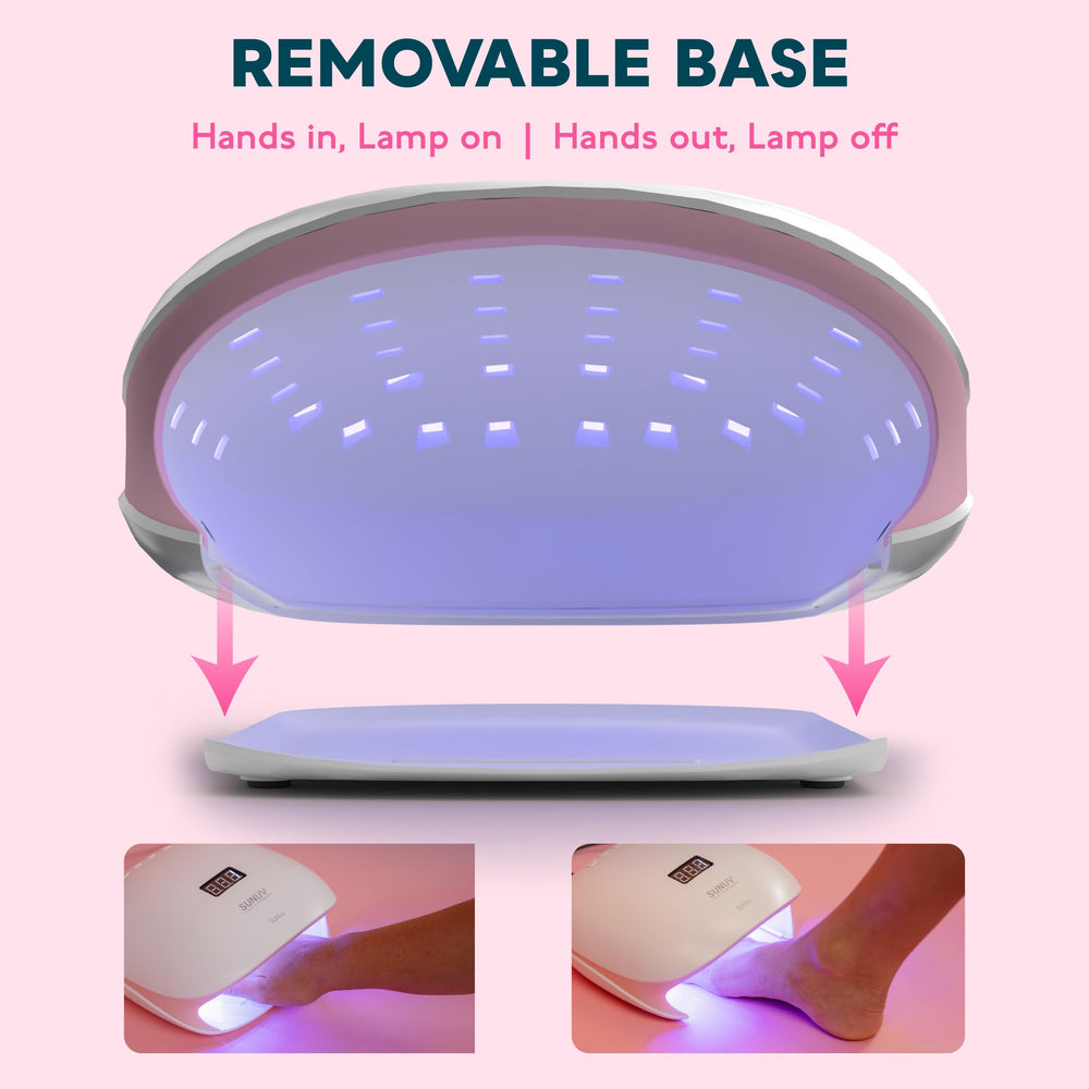 SUNUV SUN4S Pink hand under lamp during use for even coverage