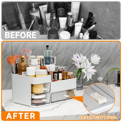 SuoXing clear bathroom counter storage for palettes and nail polishes.